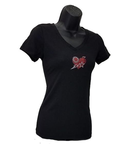 Ladies - DUI Heart V-Neck Shirt