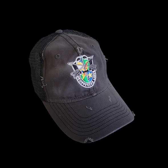 75th SF Crest Sportsman Charcoal Weathered Cap