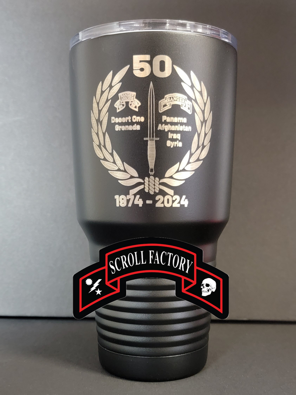 1st Ranger Bn 50th Anniversary Tumbler