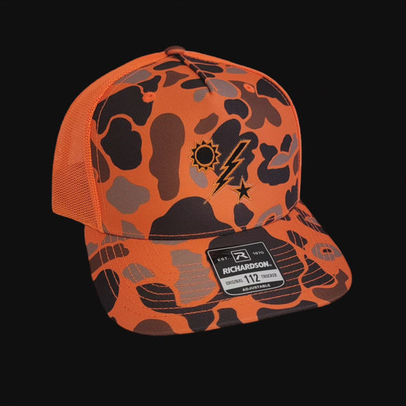 Red Lightning Bolt 75th DUI Outline Duck Camo