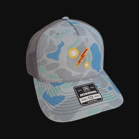 Red Lightning Bolt 75th DUI Outline Duck Camo