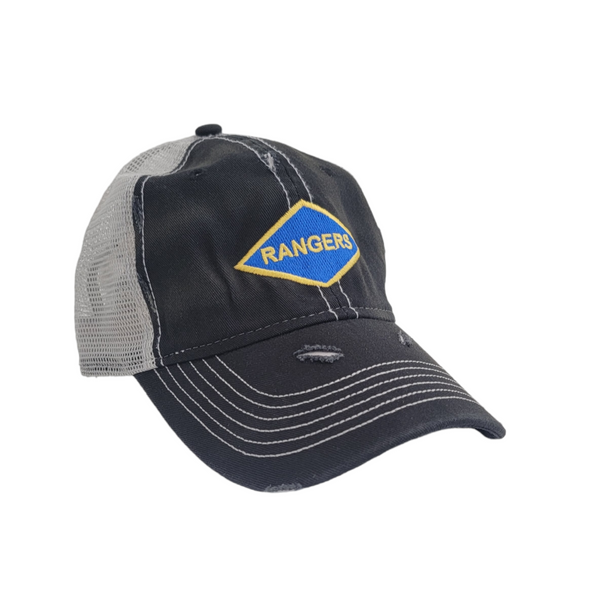 Hat - Rangers WWII Black Weathered Trucker