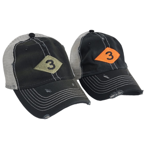 3d Bn Diamond Black Weathered Trucker