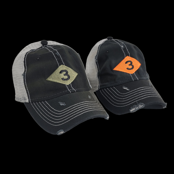 3d Bn Diamond Black Weathered Trucker