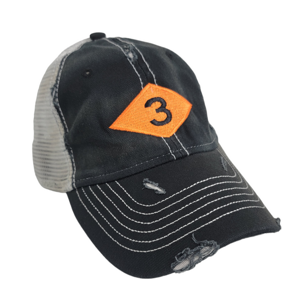 3d Bn Diamond Black Weathered Trucker