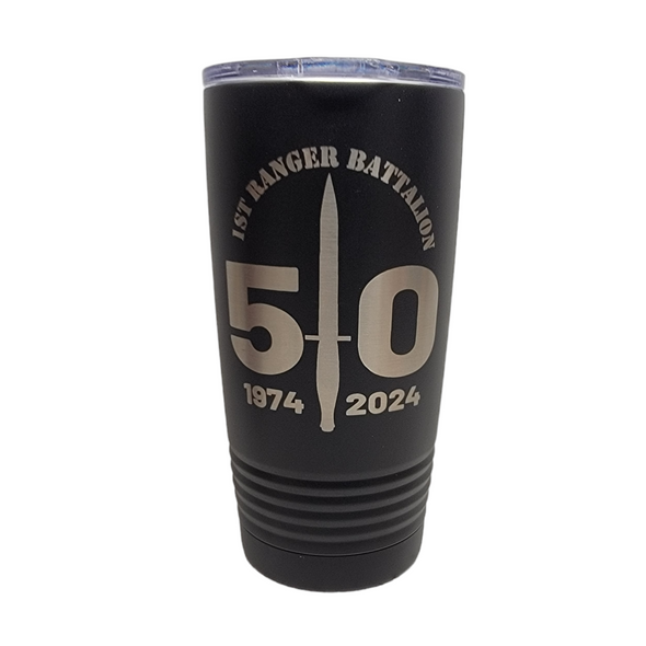 1st Ranger Bn 50th Anniversary Tumbler