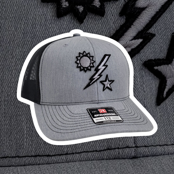 Hat -  75th DUI Raised Outline Gray with Charcoal Mesh