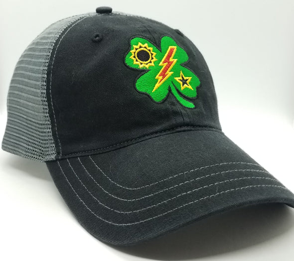 Hat - Richardson 111 Black Washed 75th DUI Clover