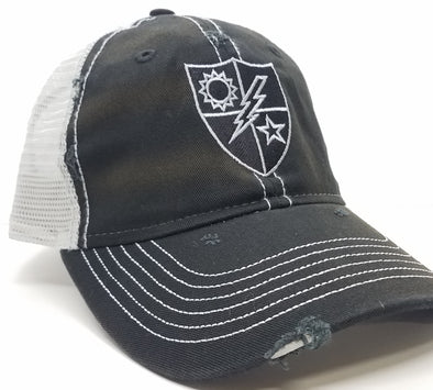 Black Weathered Trucker 75th DUI Black and Silver
