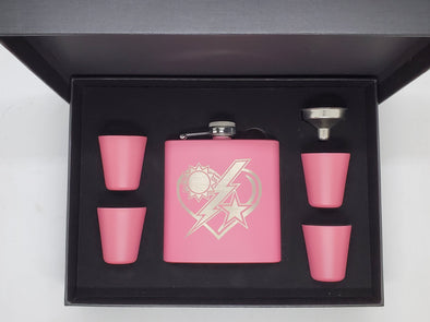 Flask - 6 oz. Matte Pink Flask Set