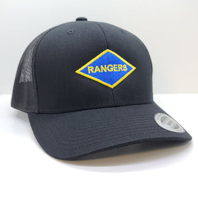 Hat - Rangers WWII Black Retro cap
