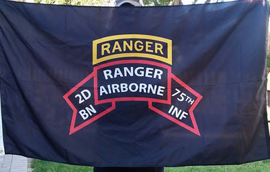 Flag - 2d Ranger Bn Old Scroll