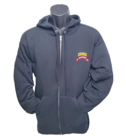 2d Ranger Bn Tab Scroll Zipper Hoodie