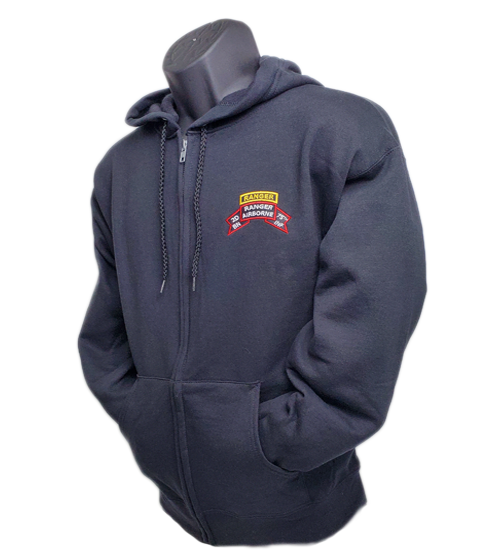 2d Ranger Bn Old Scroll Zipper Hoodie