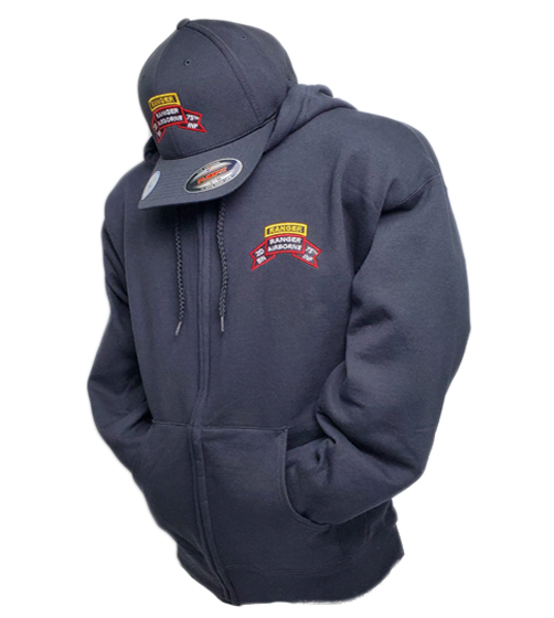2d Ranger Bn Old Scroll Zipper Hoodie