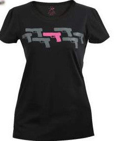 Ladies Shirt - Pink Guns