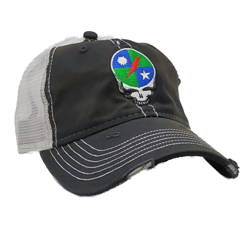 Hat - 75th Dead Head Black Weathered Trucker