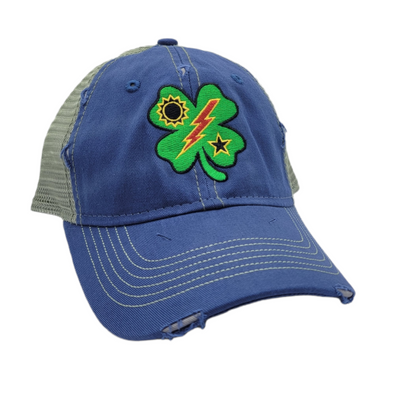 Hat - Sportsman Blue Weathered 75th DUI Clover
