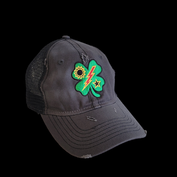 Hat - Sportsman Charcoal Weathered 75th DUI Clover