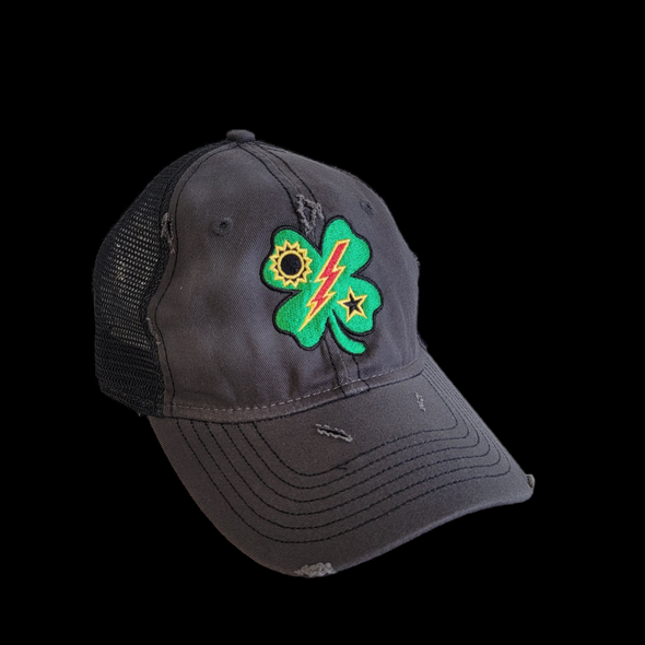 Hat - Sportsman Charcoal Weathered 75th DUI Clover Back Order