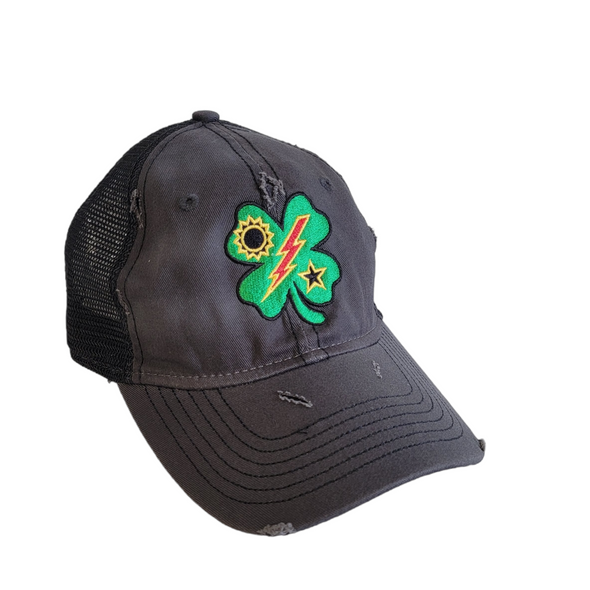 Hat - Sportsman Charcoal Weathered 75th DUI Clover Back Order