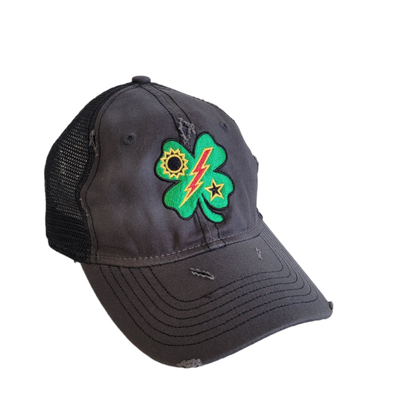 Hat - Sportsman Charcoal Weathered 75th DUI Clover