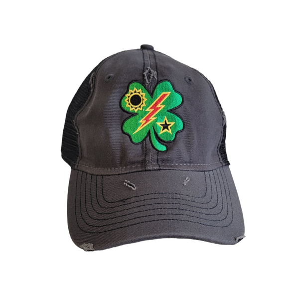 Hat - Sportsman Charcoal Weathered 75th DUI Clover Back Order