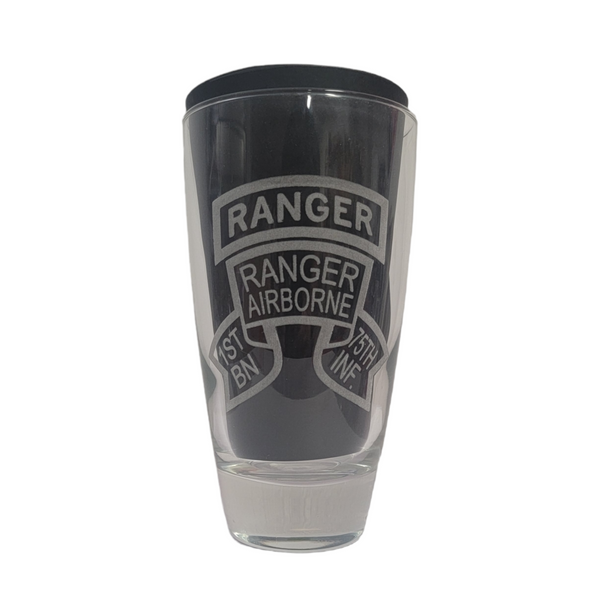 1st Ranger Bn Old Scroll 16 oz Glass