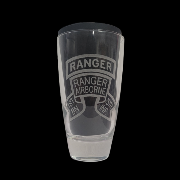 1st Ranger Bn Old Scroll 16 oz Glass