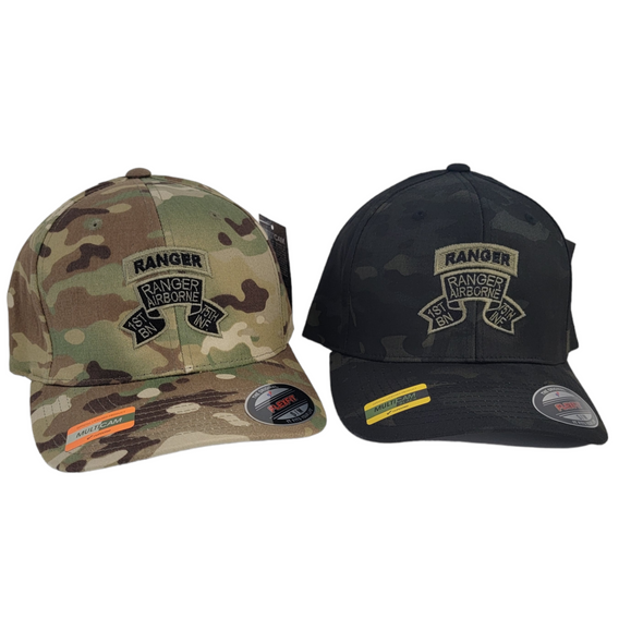 Hat - 1st Ranger Bn Old Scroll Multicam Flexfit