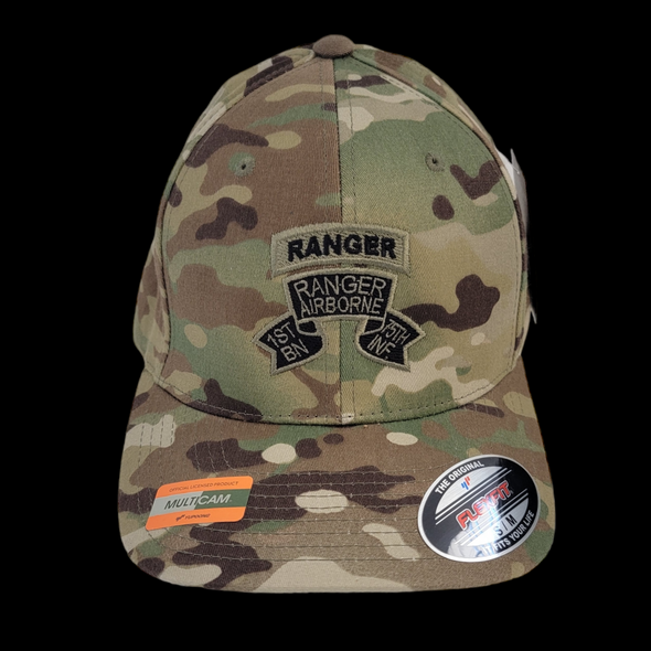 Hat - 1st Ranger Bn Old Scroll Multicam Flexfit