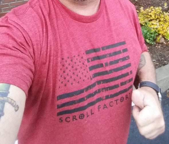 American Flag Scroll Factory Shirt